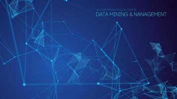 Data mining and management. Big data abstract vector illustration. Technology background blue.