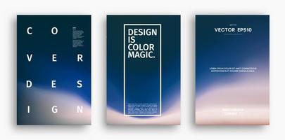 Cover design template with blue gradient. Wave vector illustration. Gradient mesh poster abstract background. Fluid banner design.