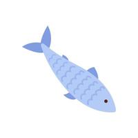 Vector river or sea fish silhouette illustration.