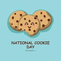 National Cookie Day background. Design with cute cookie. vector