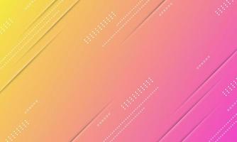 Yellow and pink gradient with lines texture and memphis elements. vector