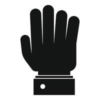 icono de parada de mano, estilo negro simple vector