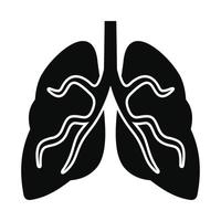 icono de pulmones de tuberculosis, estilo simple vector