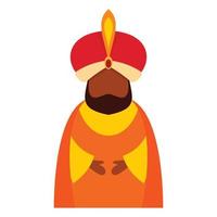 Magic king epiphany icon, flat style vector