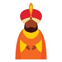 Magic king epiphany icon, flat style vector