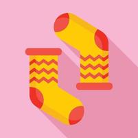 Winter socks icon, flat style vector