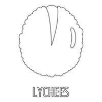 Lychee icon, outline style. vector