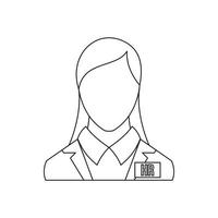 HR management icon, outline style vector