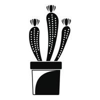 Flower cactus icon, simple style vector