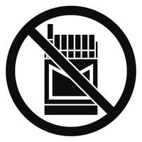 No cigarette pack icon, simple style vector