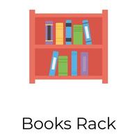 Trendy Books Rack vector