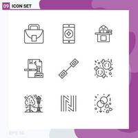 Stock Vector Icon Pack of 9 Line Signs and Symbols for dmca copyright business business personal Editable Vector Design Elements