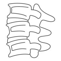 icono de discos de la columna vertebral, estilo de esquema vector