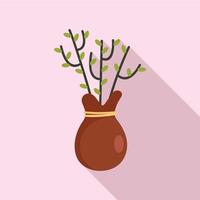 Tree for planting icon, flat style vector