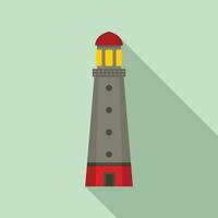 icono del faro del puerto, tipo plano vector