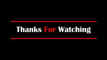 obrigado por assistir a animação de texto canal alfa 4k grátis video