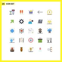 Set of 25 Modern UI Icons Symbols Signs for up price alert money left Editable Vector Design Elements