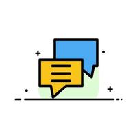 Bubbles Chat Customer Discuss Group  Business Flat Line Filled Icon Vector Banner Template