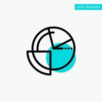 Analysis Chart Data Diagram Monitoring turquoise highlight circle point Vector icon