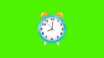 simple clock animation 4k with 3d element and  green screen background. video