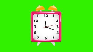 simple clock animation 4k with 3d element and  green screen background. video