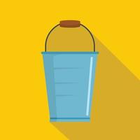 Bucket icon, flat style vector