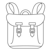 icono de mochila de aventura, estilo de esquema vector