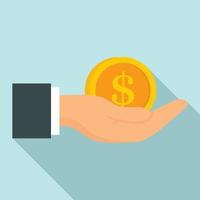 Bribery money coin icon, flat style vector
