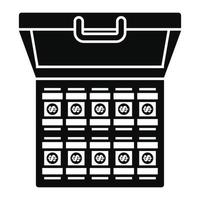 Bribery money case icon, simple style vector