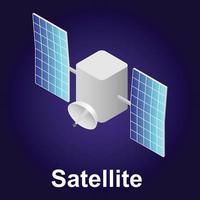 icono de satélite, estilo isométrico vector