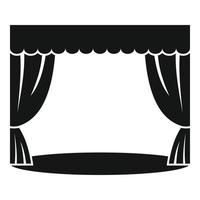 Theatrical curtain icon, simple style vector