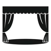 Theatrical curtain icon, simple style vector