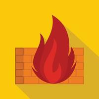 Burning security icon, flat style vector