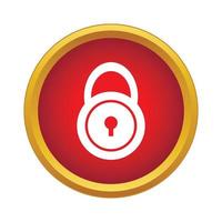 Lock icon, simple style vector
