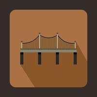 Iron bridge icon, flat style vector