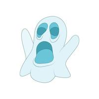 Halloween ghost icon in cartoon style vector