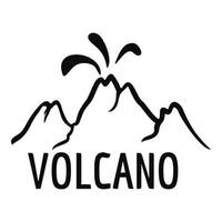 Volcano eruption logo, simple style vector