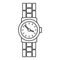 icono de reloj de oro, estilo de esquema vector