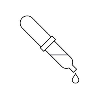 Pipette icon in outline style vector