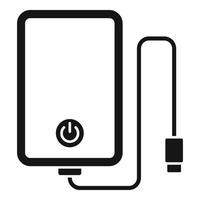 Power bank cable icon, simple style vector