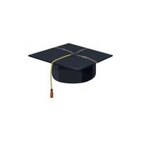 Graduation cap icon, cartoon style vector