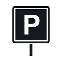 Parking sign icon, simple style vector