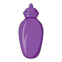 Urn for ashes icon, cartoon style vector