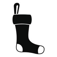 Winter sock icon, simple style vector