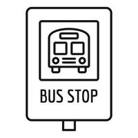 icono de señal de parada de autobús escolar, estilo de contorno vector