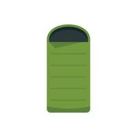 Camp sleeping bag icon, flat style vector