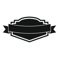 Badge label icon, simple black style vector