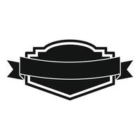 Badge label icon, simple black style vector