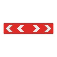 Detour of obstacle on the left icon, flat style. vector