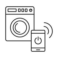 Smart wash machine icon, outline style vector